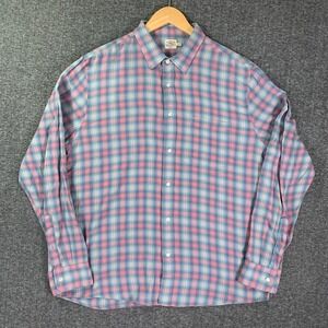 Faherty Shirt Men Extra Large The Movement Pink Plaid Stretch Performance
